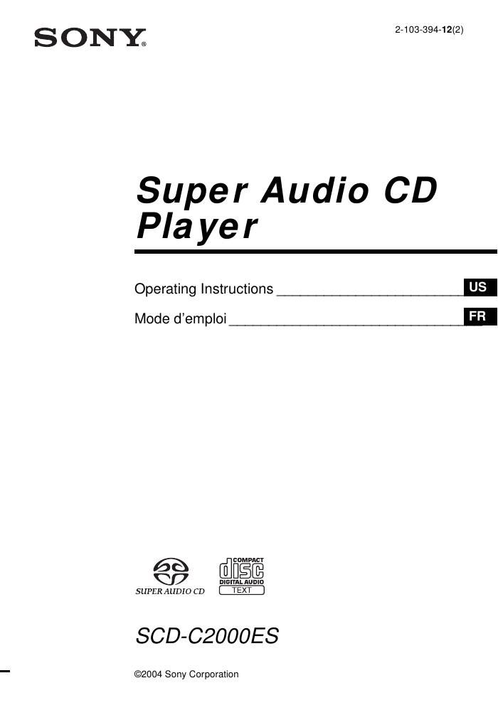 sony scd c 2000 es owners manual