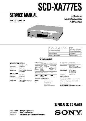 Audio Service Manuals - s / sony / sony-scd