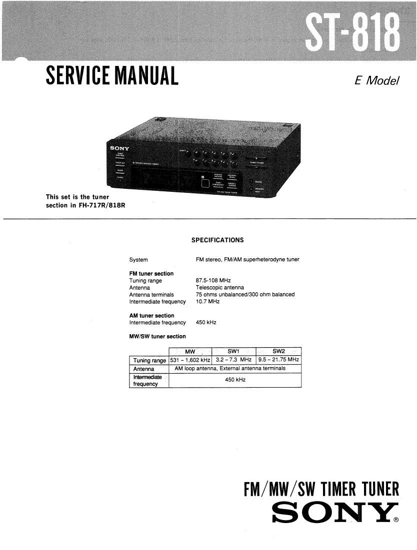 Sony ST 818 Service Manual