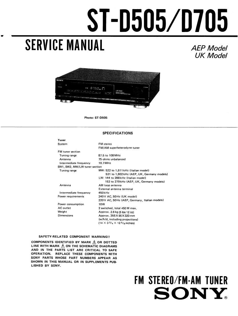Sony ST D505 Service Manual