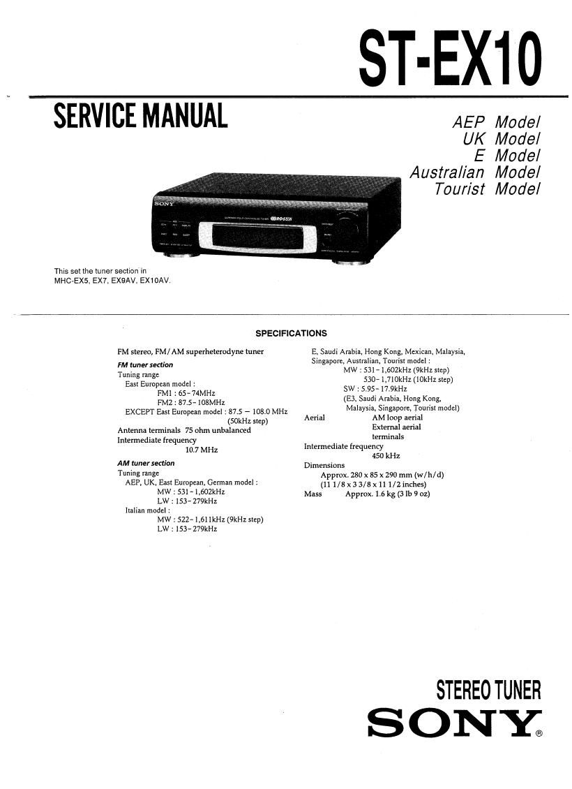 Sony ST EX10 Service Manual