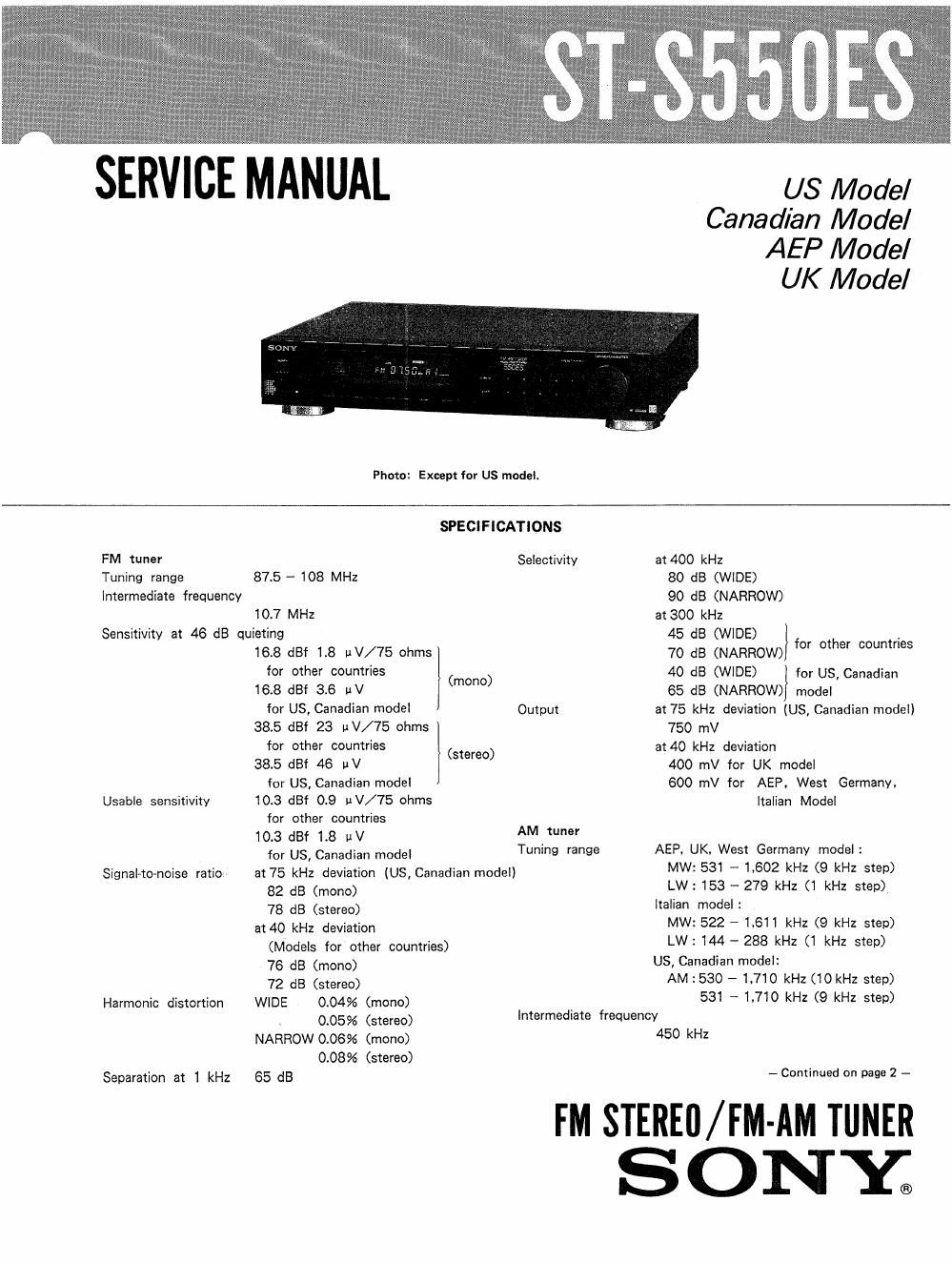 sony st s 550 es service manual