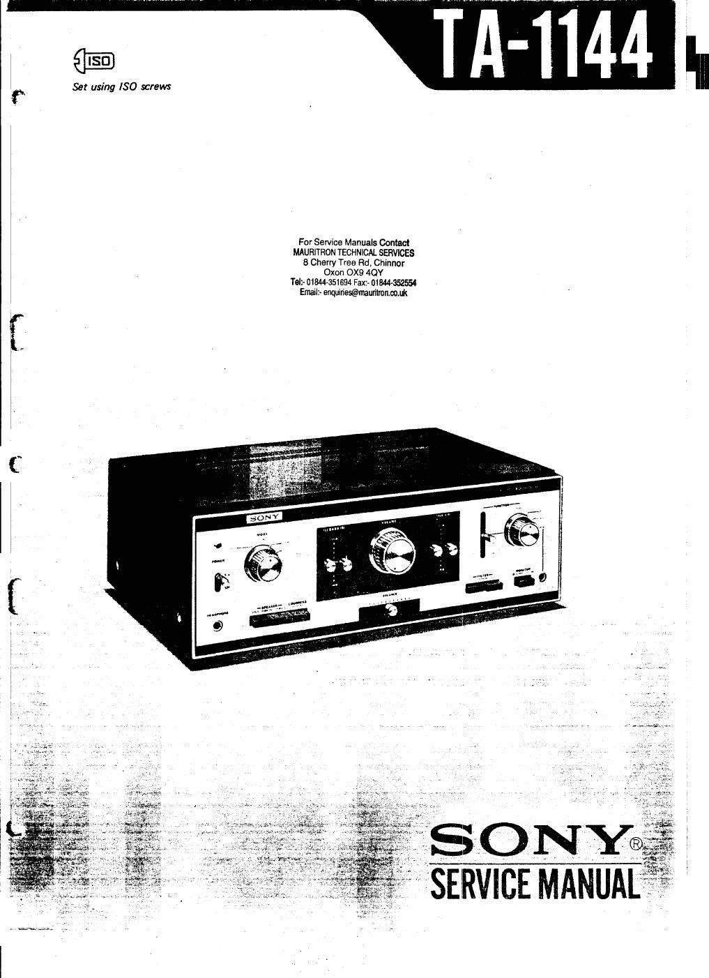 sony ta 1144 service manual