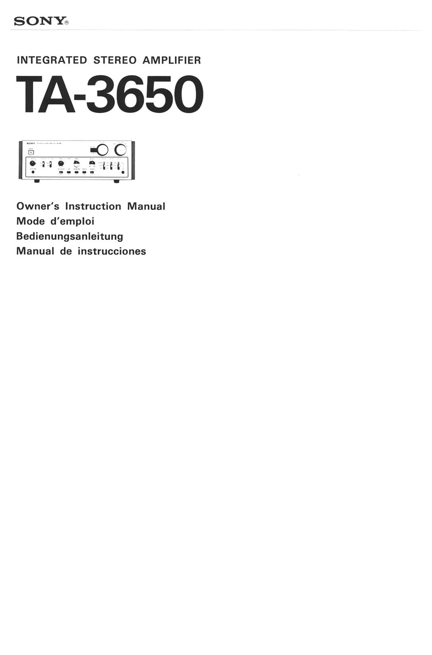 sony ta 3650 owners manual