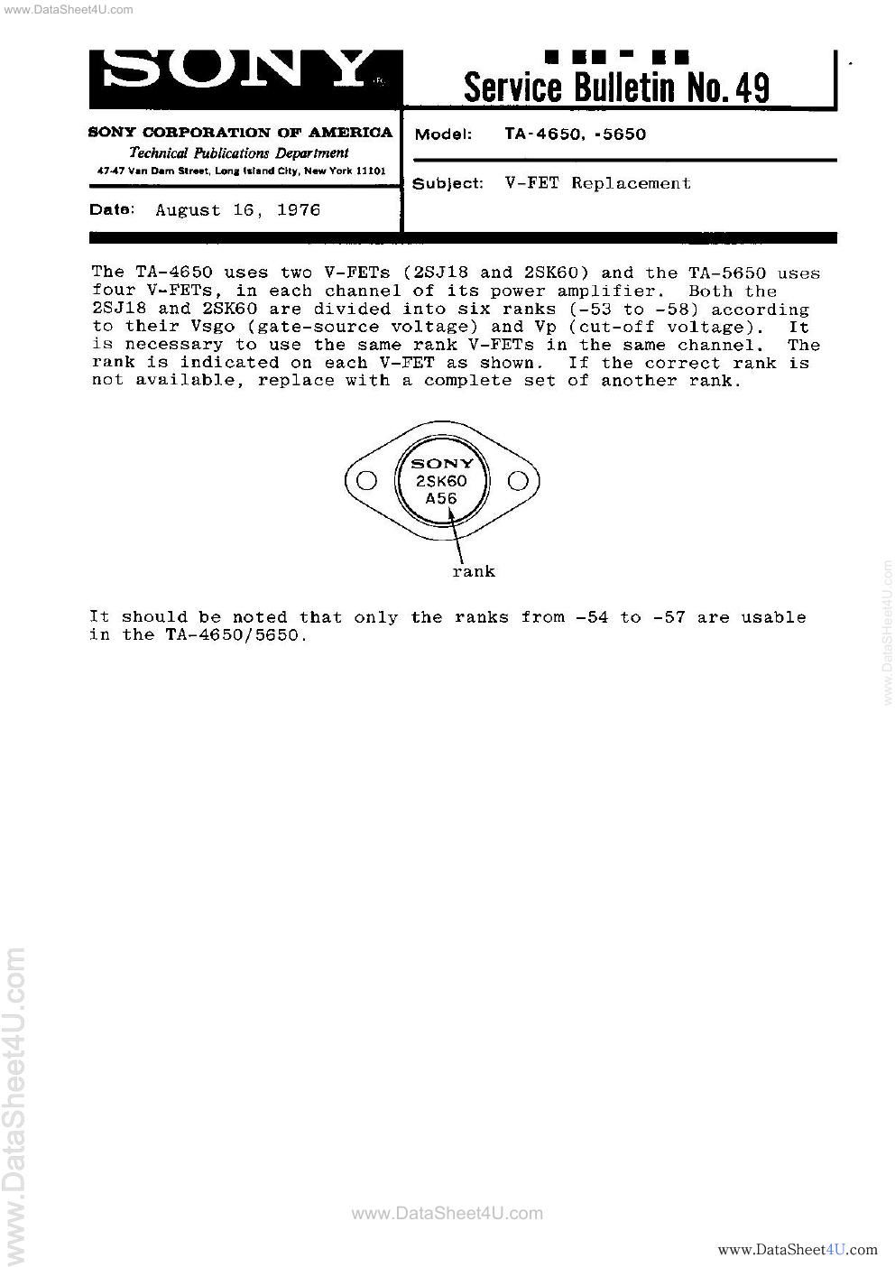 sony ta 4650 schematic