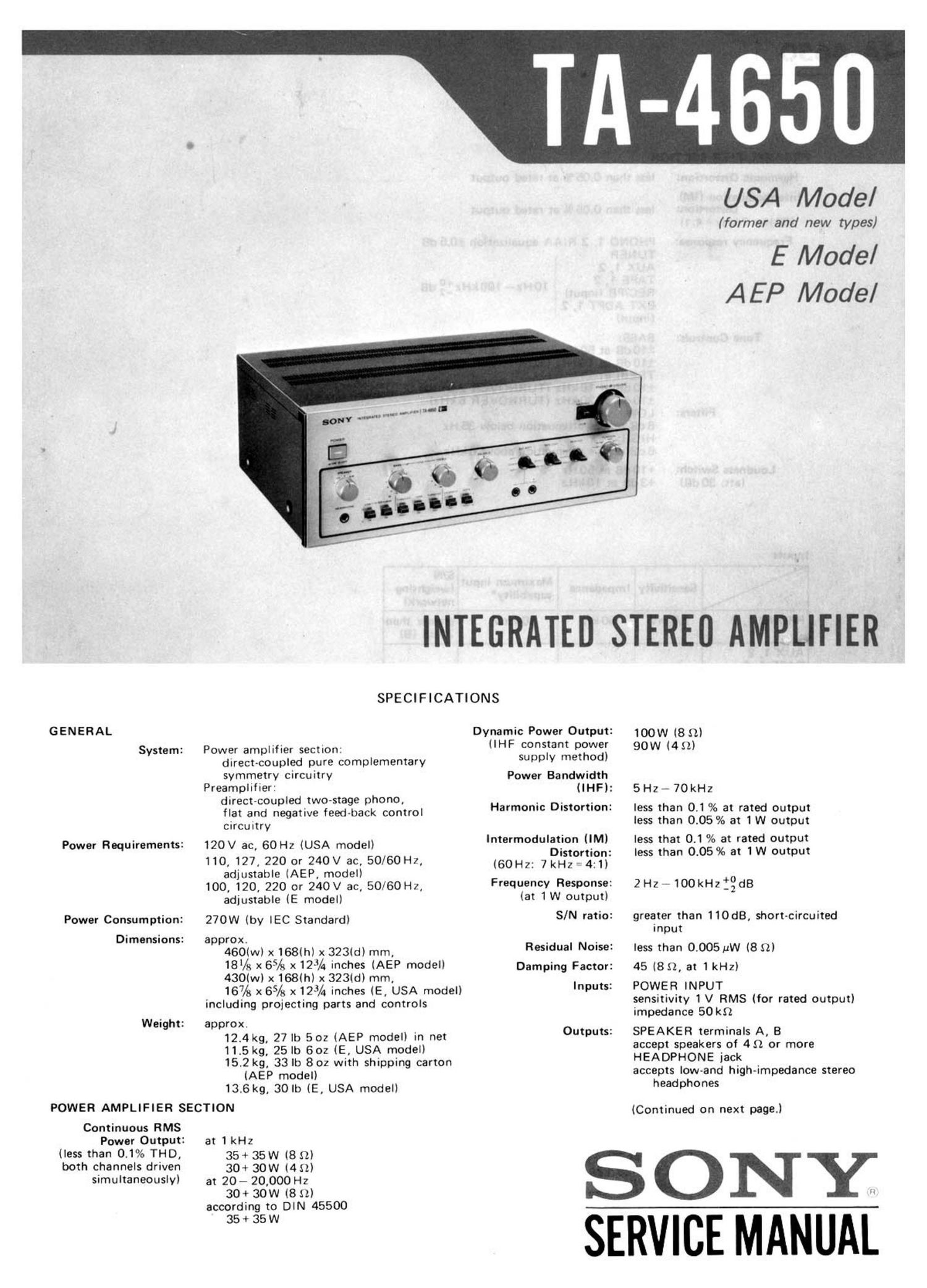 sony ta 4650 service manual 2