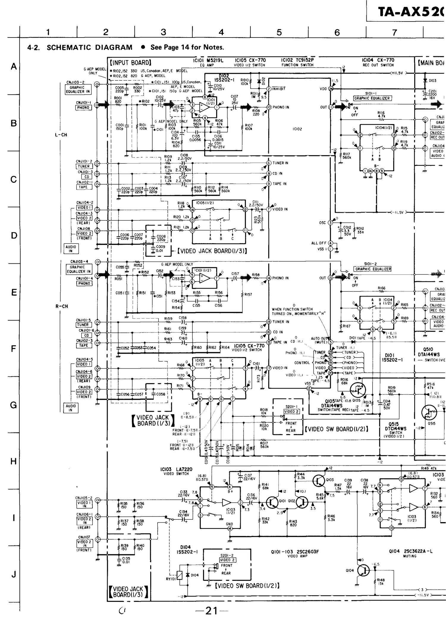 sony ta ax 520 schematic