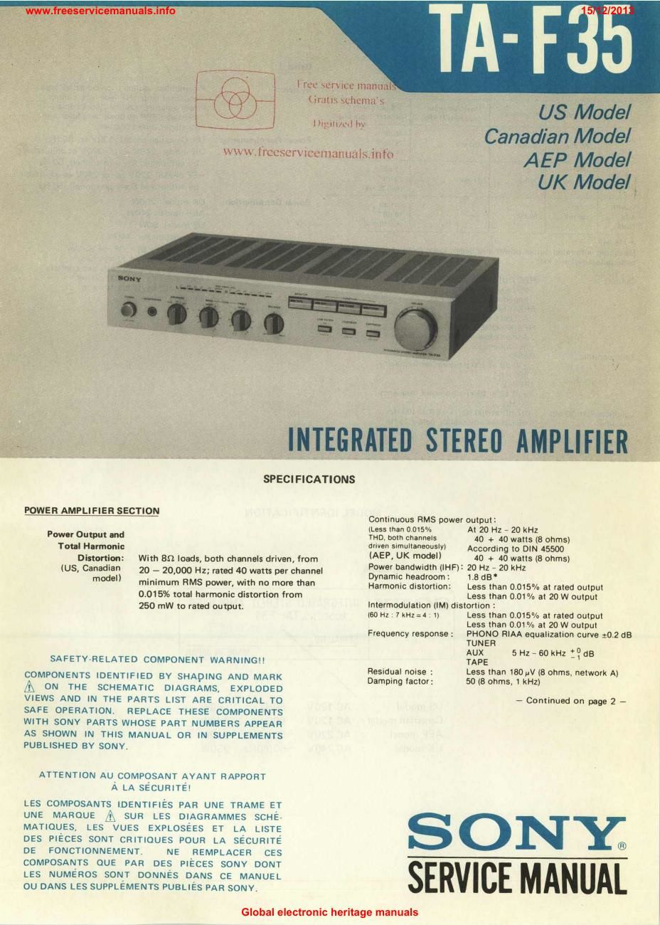 sony ta f 35 int service manual