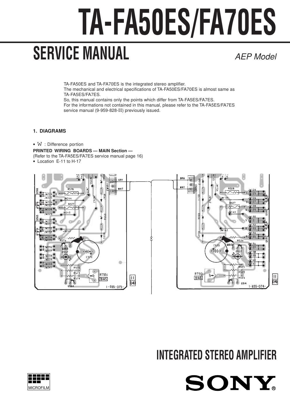 sony ta fa 50 es service manual