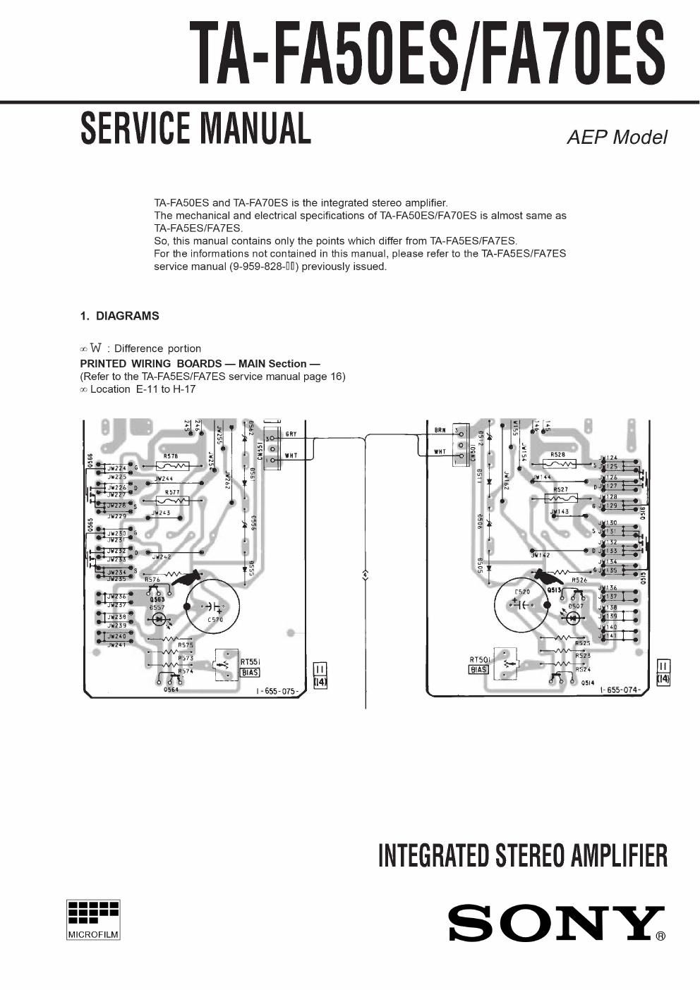 sony ta fa 50es fa70es service manual