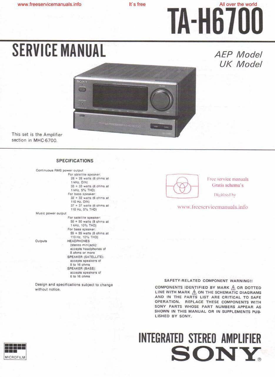 sony ta h 6700 service manual 2