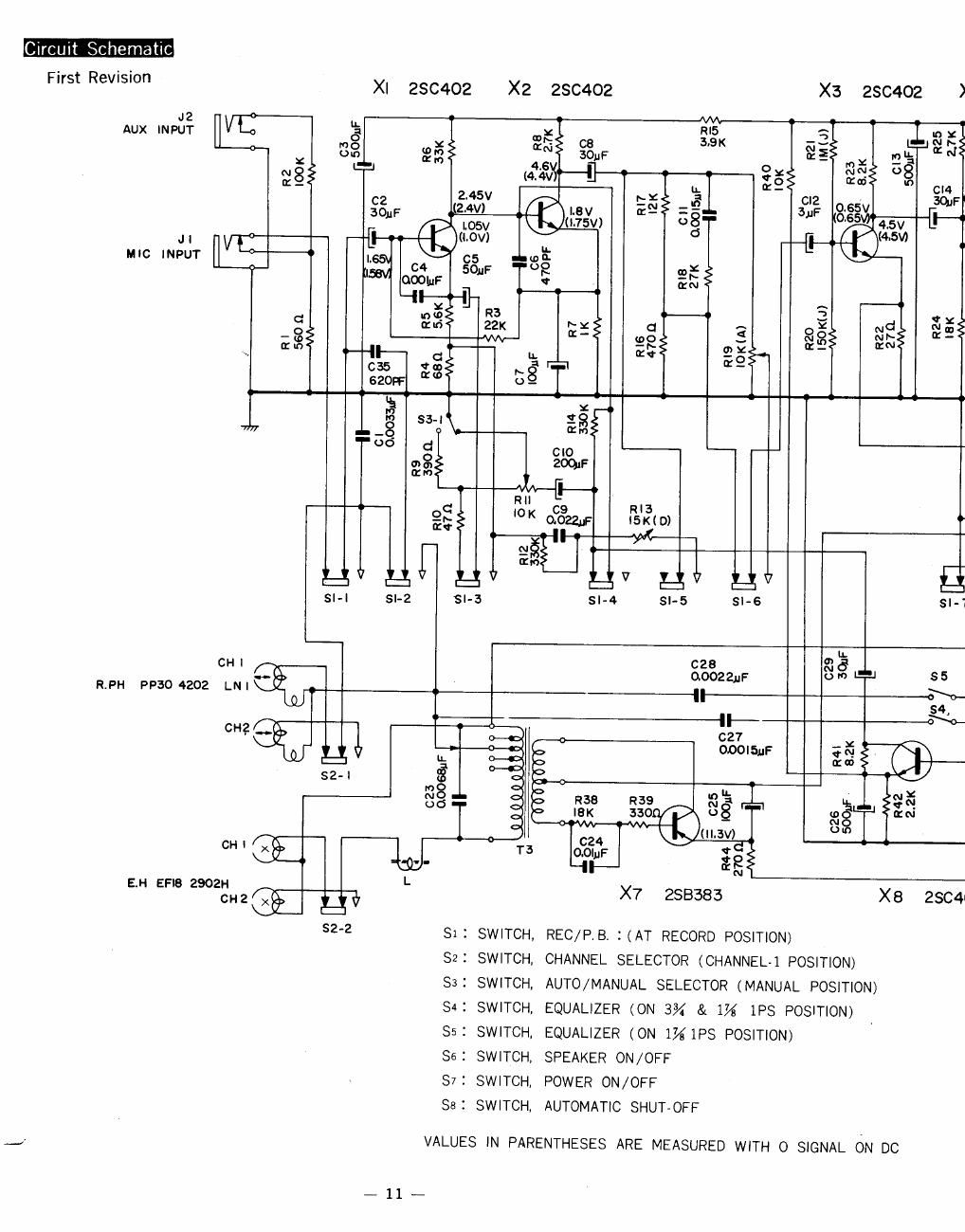 sony tc 105 schematic