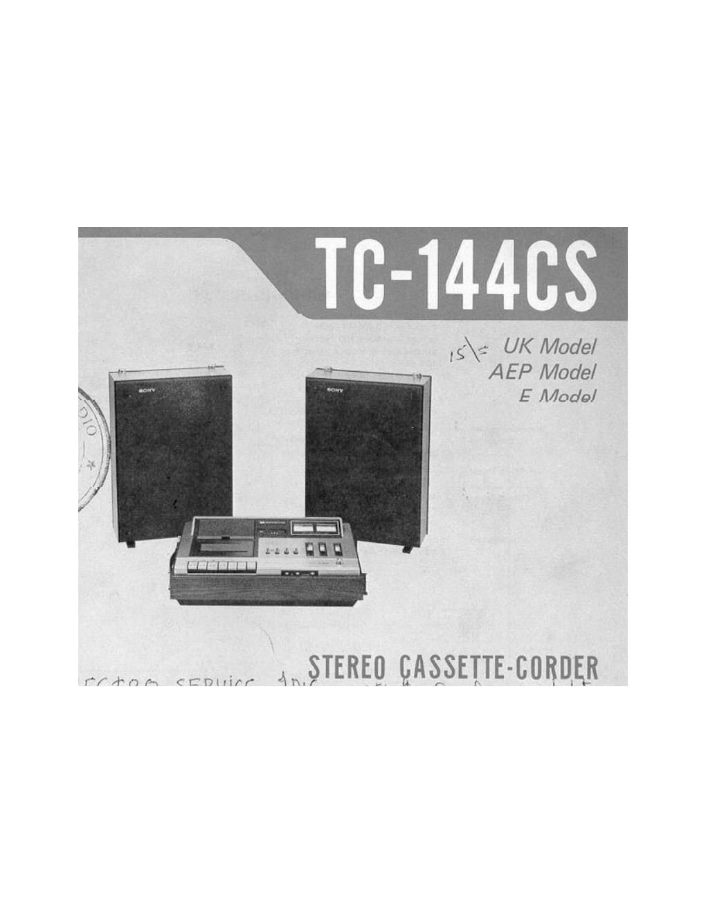 sony tc 144 cs schematic