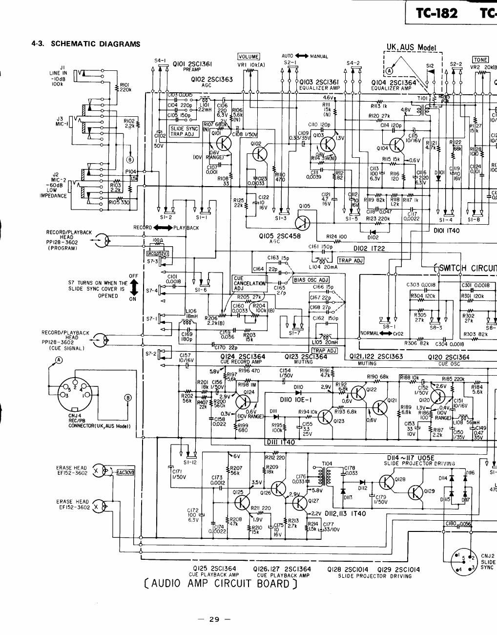 sony tc 182 schematic