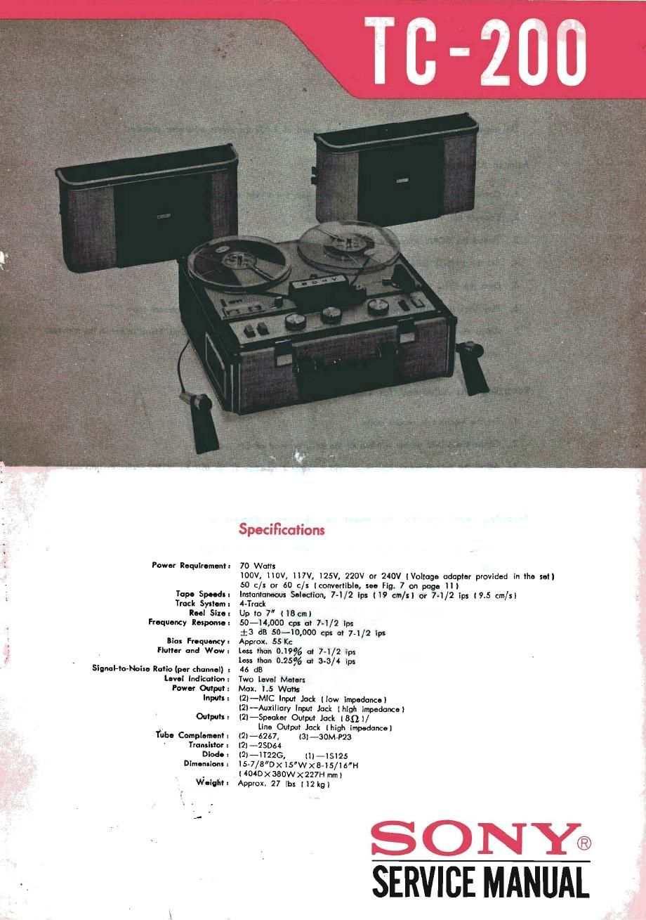 sony tc 200 service manual 2