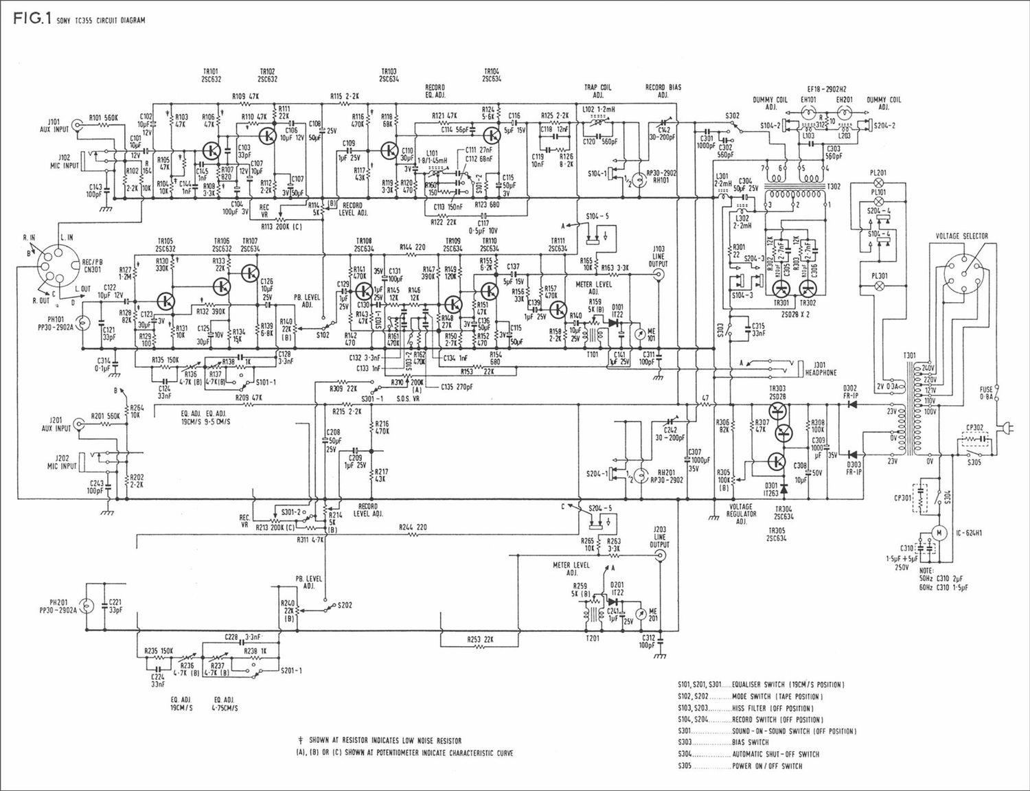 sony tc 355 schematic