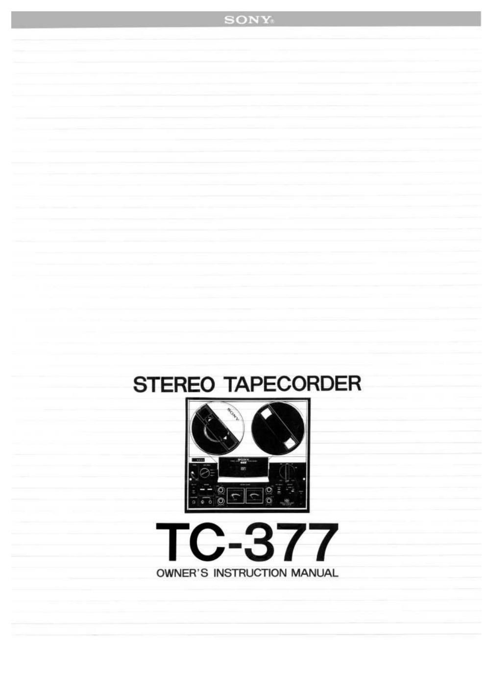 sony tc 377 owners manual