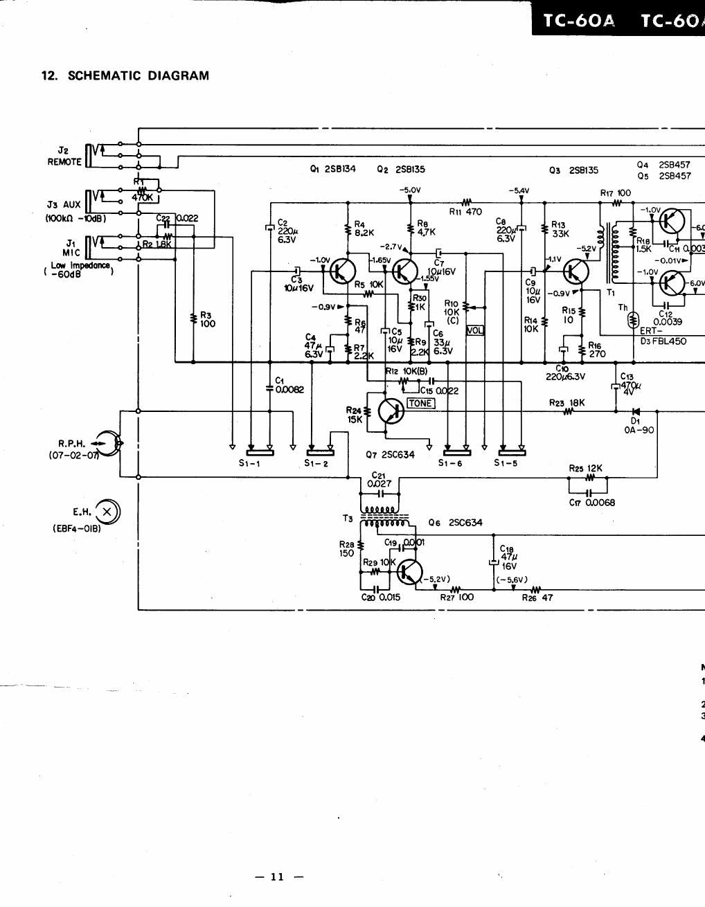 sony tc 60 a schematic