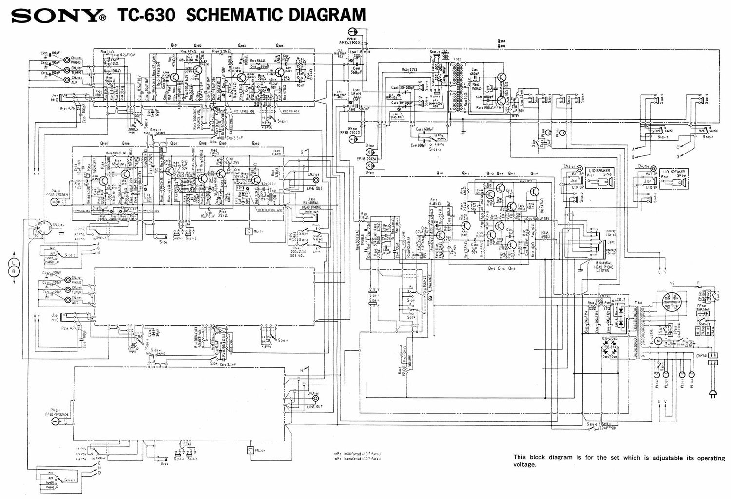 sony tc 630 schematic