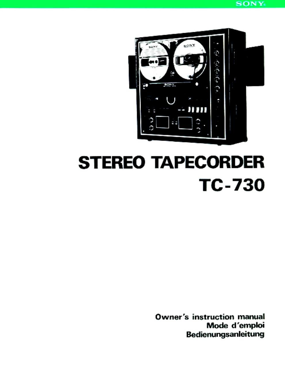 sony tc 730 owners manual