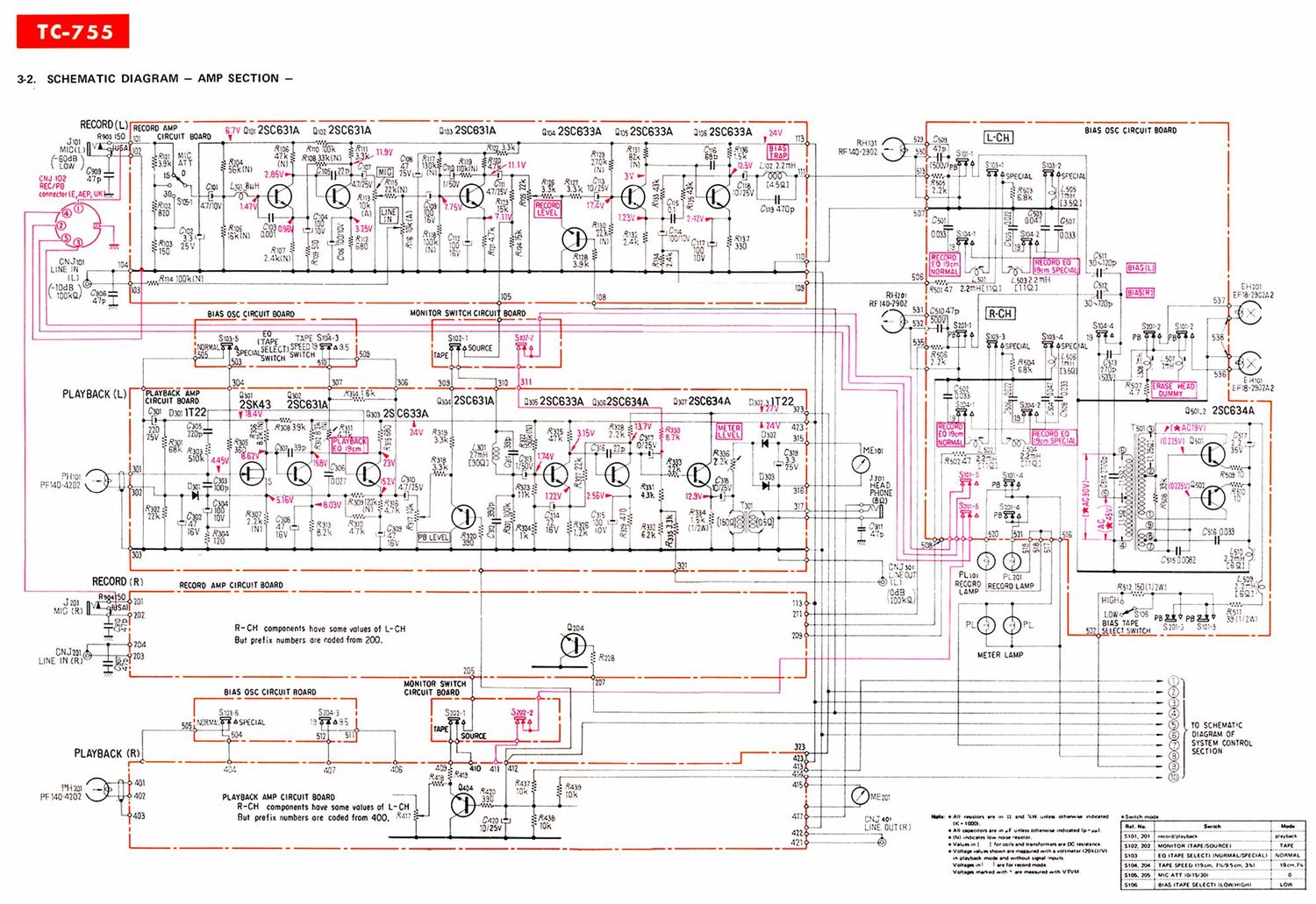 sony tc 755 schematic