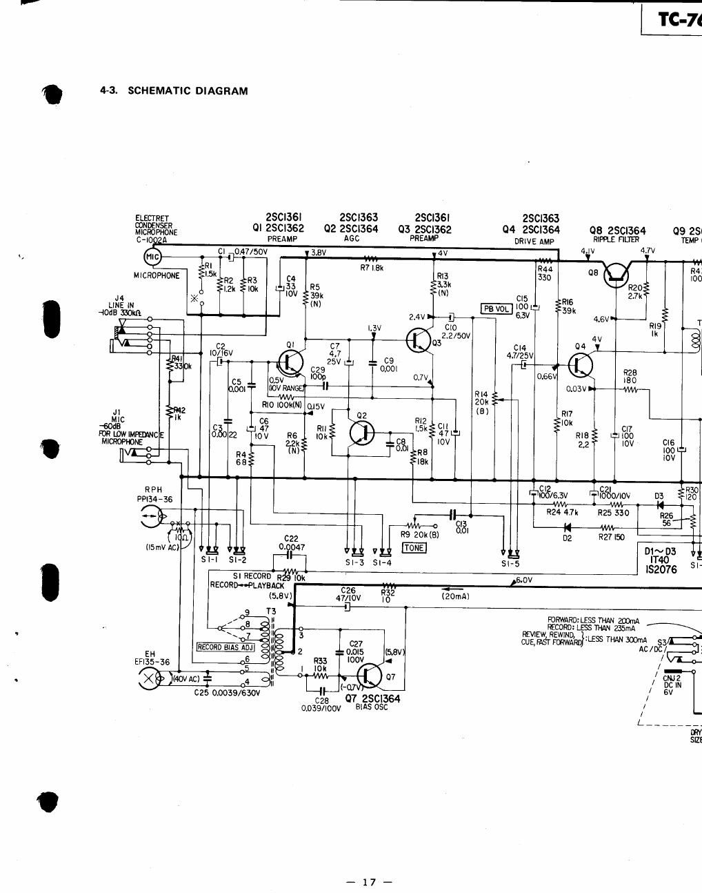 sony tc 76 schematic