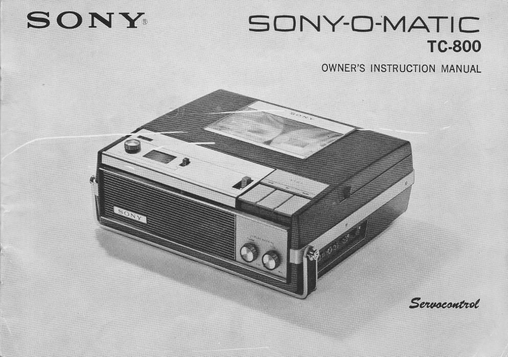 sony tc 800 owners manual