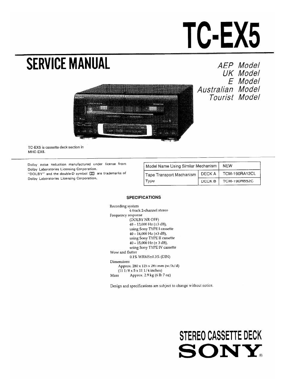 sony tc ex 5 service manual