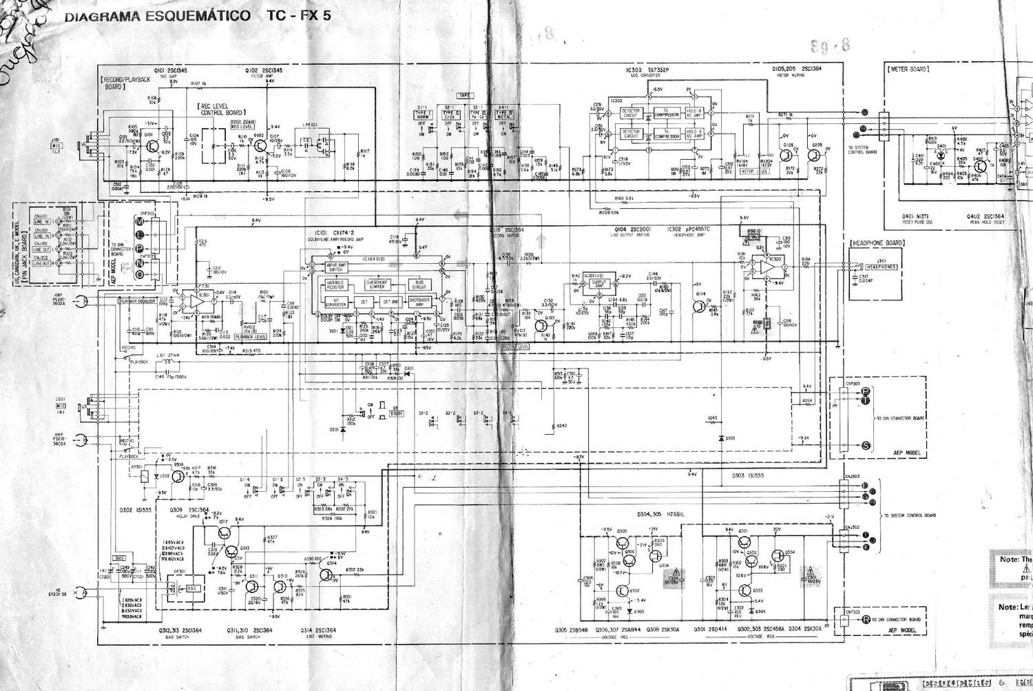 sony tc fx 5 schematic