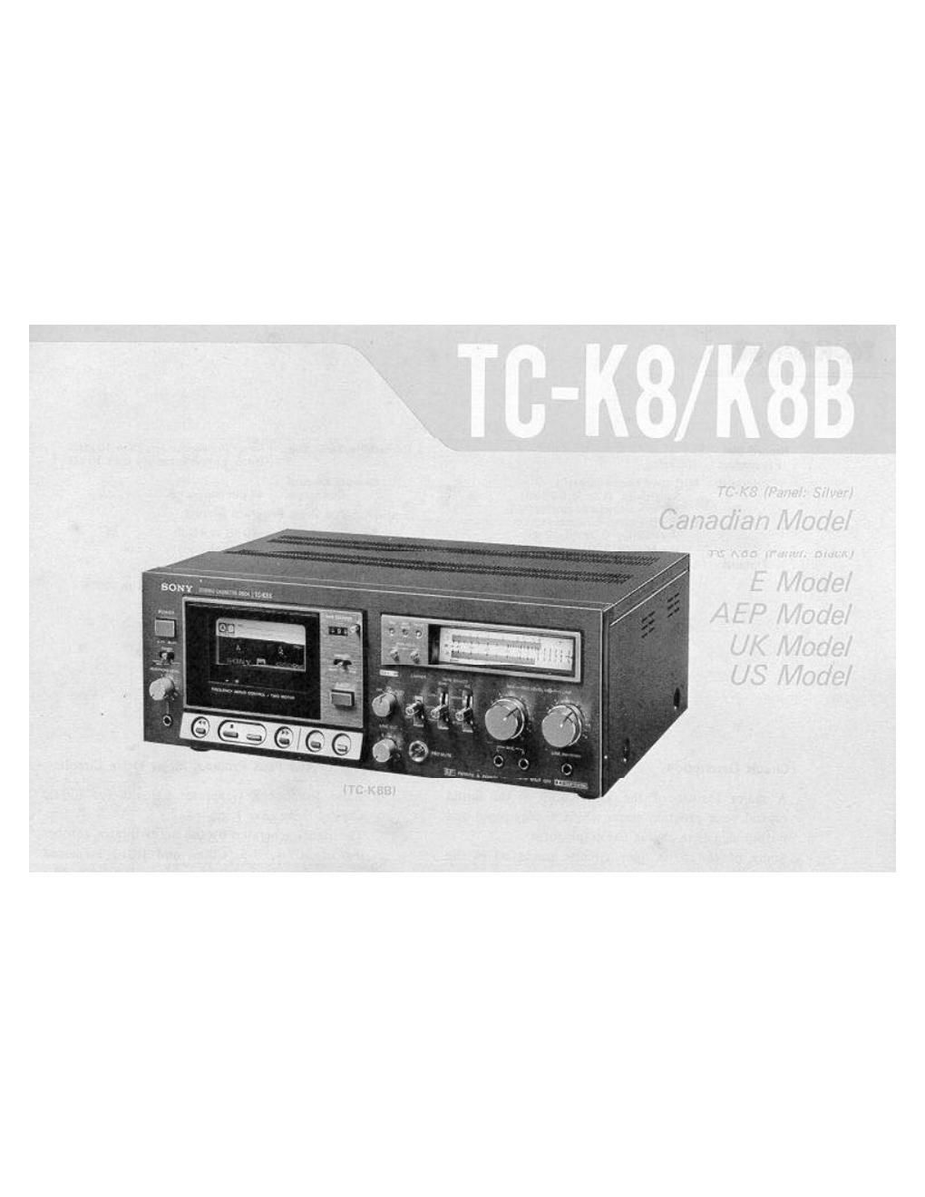 sony tc k 8 schematic