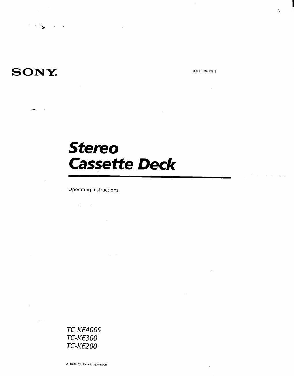 sony tc ke 200 owners manual