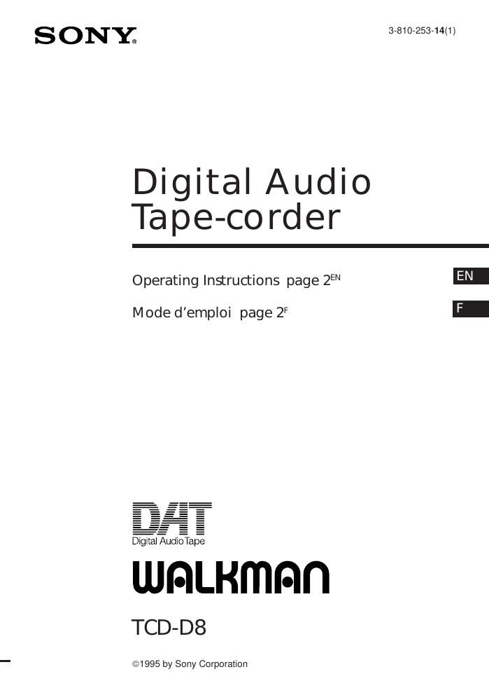 sony tcd d 8 service manual