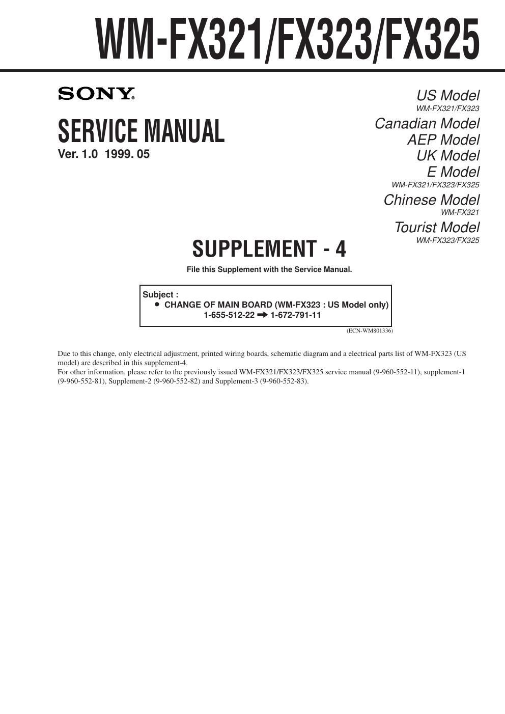 sony wm fx 323 service manual