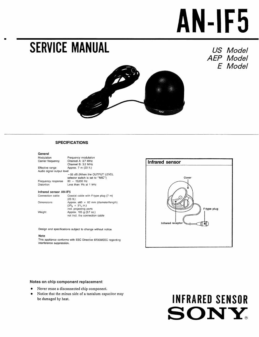sony an if 5 service manual