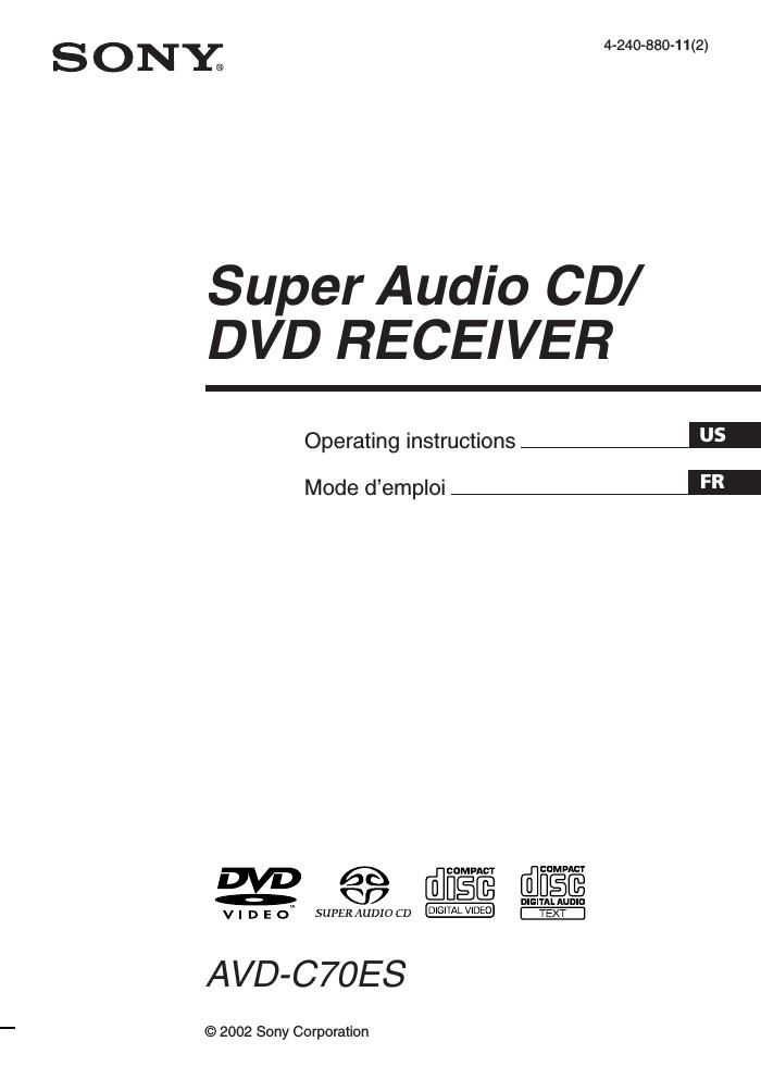sony avd c 70 es owners manual