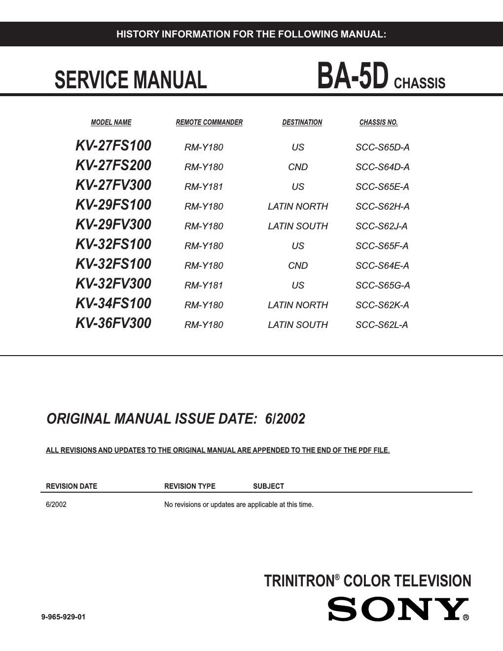 sony ba 5d 1000 esd owners manual