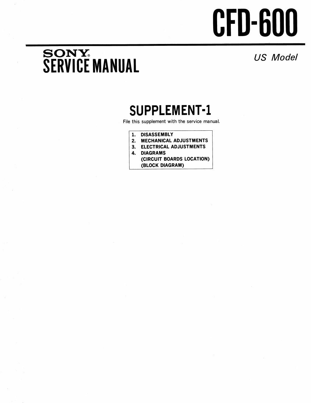 sony cfd 600 service manual