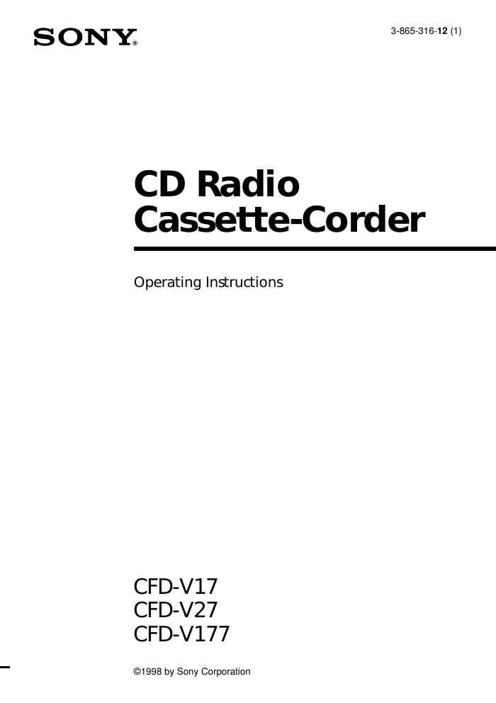 sony cfd v 27 owners manual