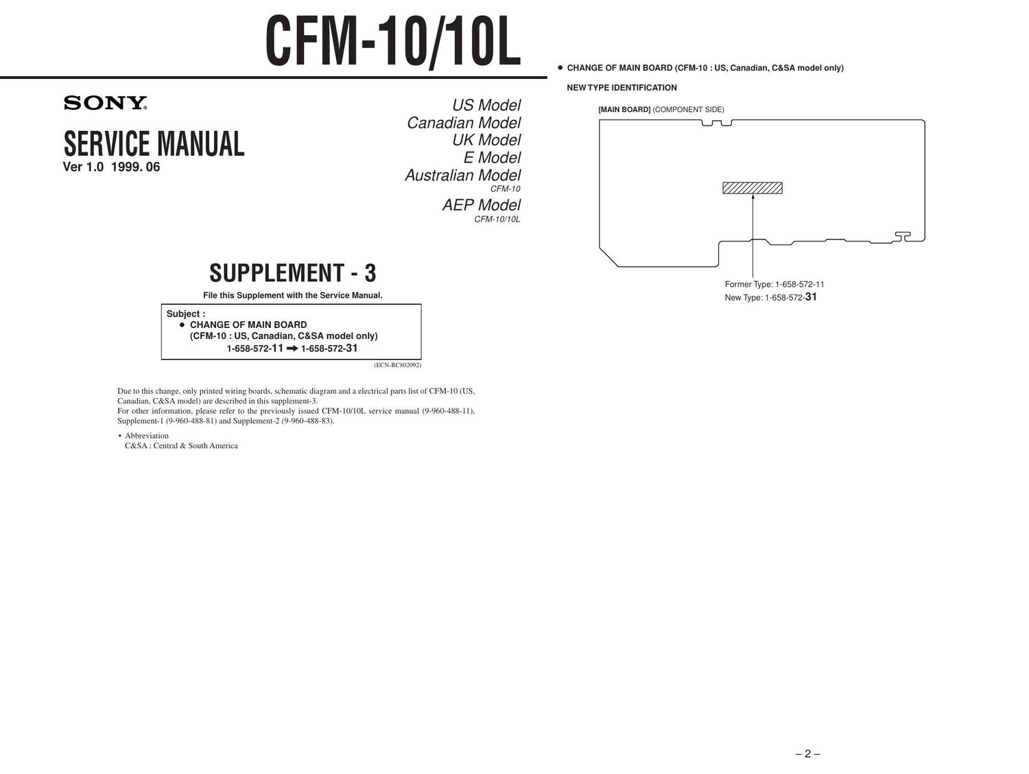 sony cfm 10 service manual