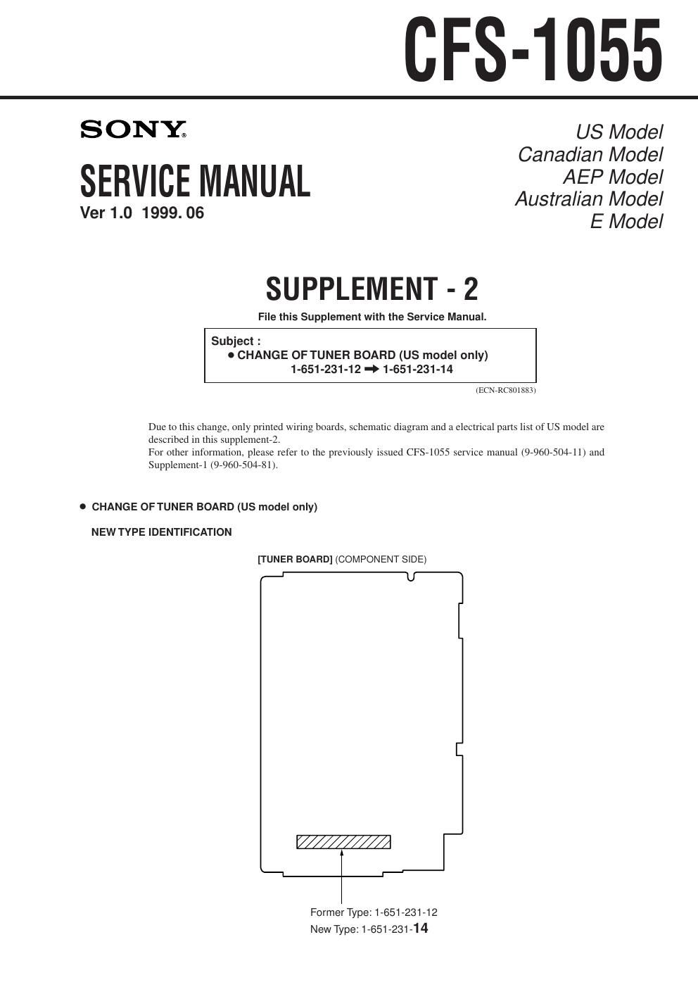 sony cfs 1055 service manual