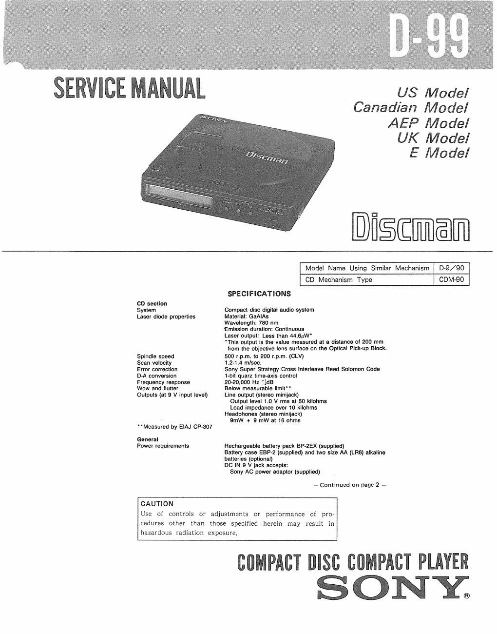 sony d 99 service manual