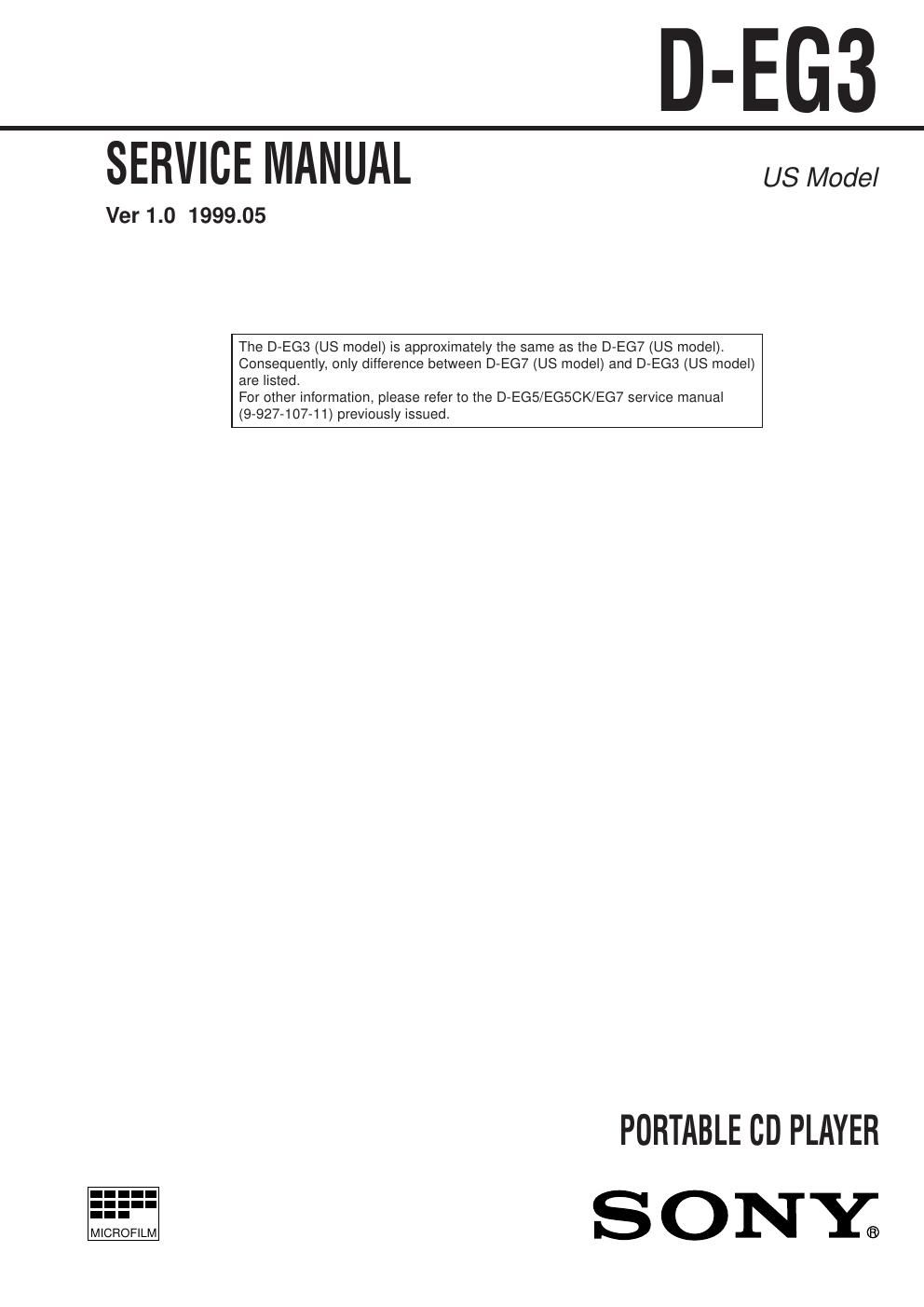 sony d eg 3 service manual