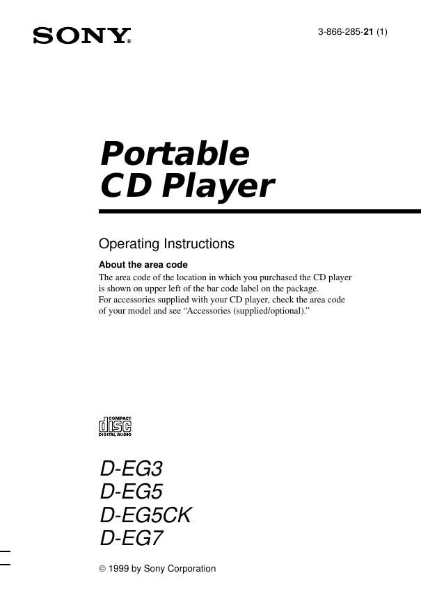 sony d eg 5 ck owners manual