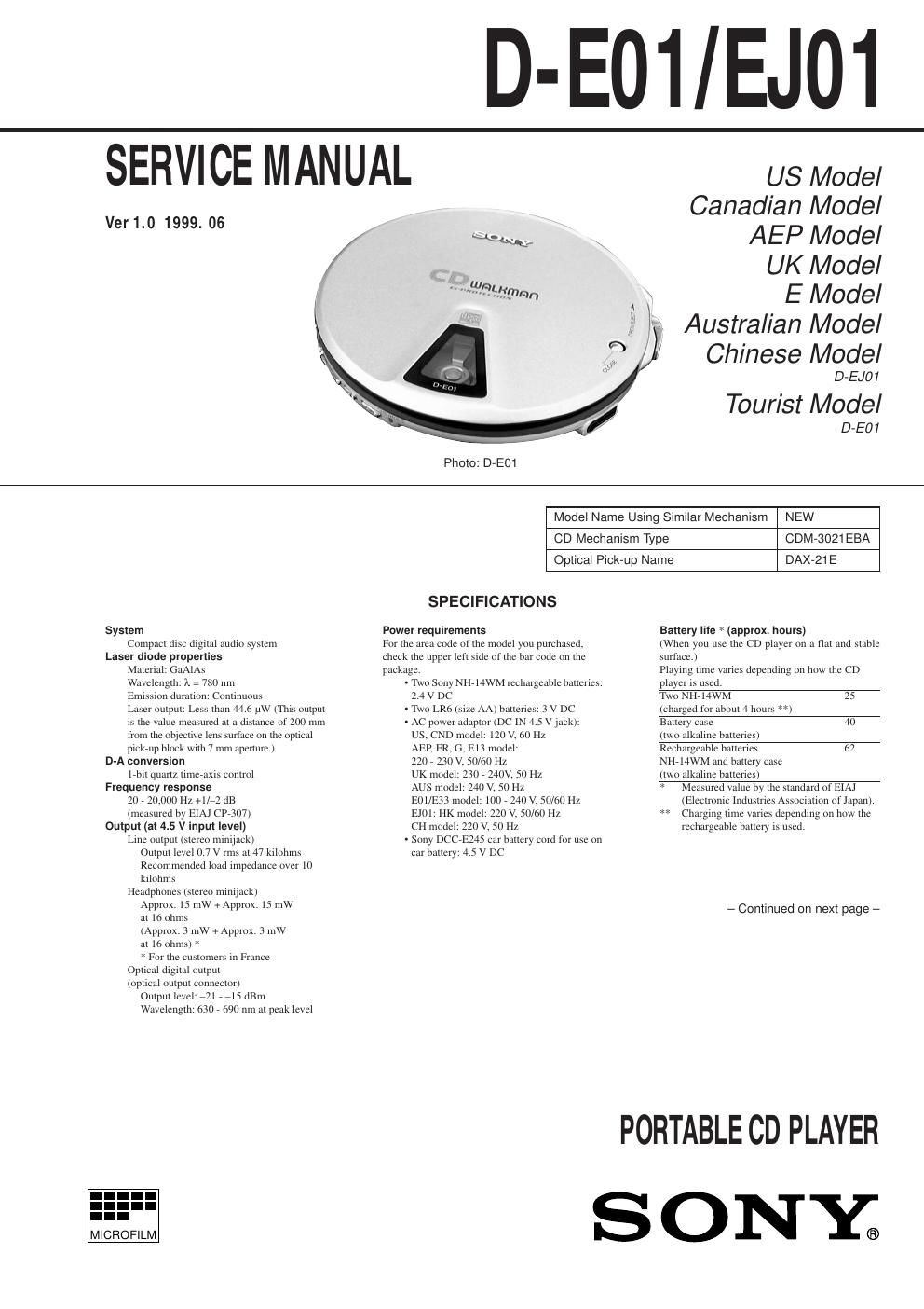 sony d ej 01 service manual