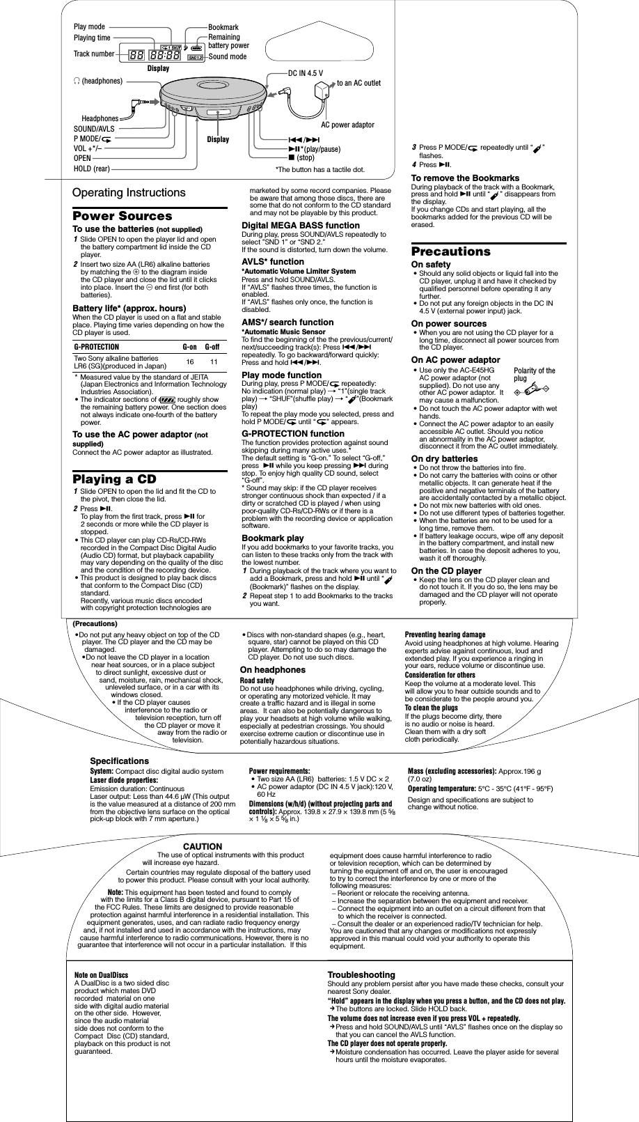 sony d ej 010 ps owners manual