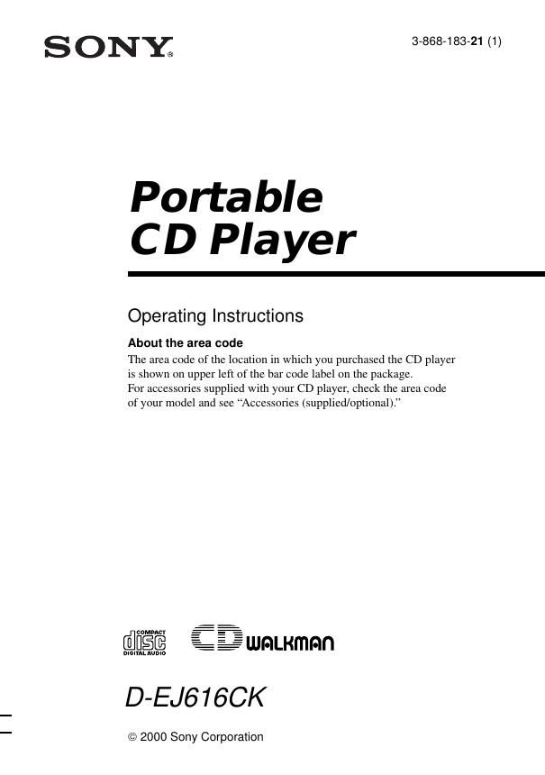 sony d ej 616 ck owners manual