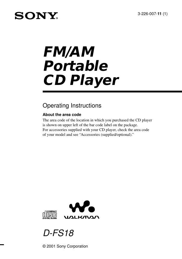 sony d fs 18 owners manual