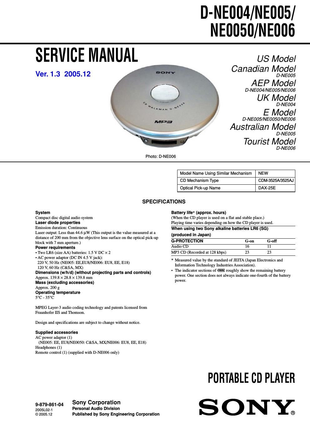 sony d ne 004 service manual