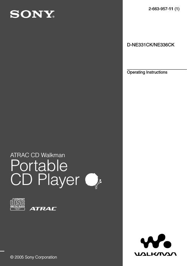 sony d ne 336 ck owners manual