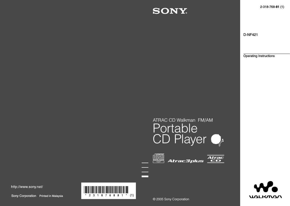 sony d nf 421 owners manual